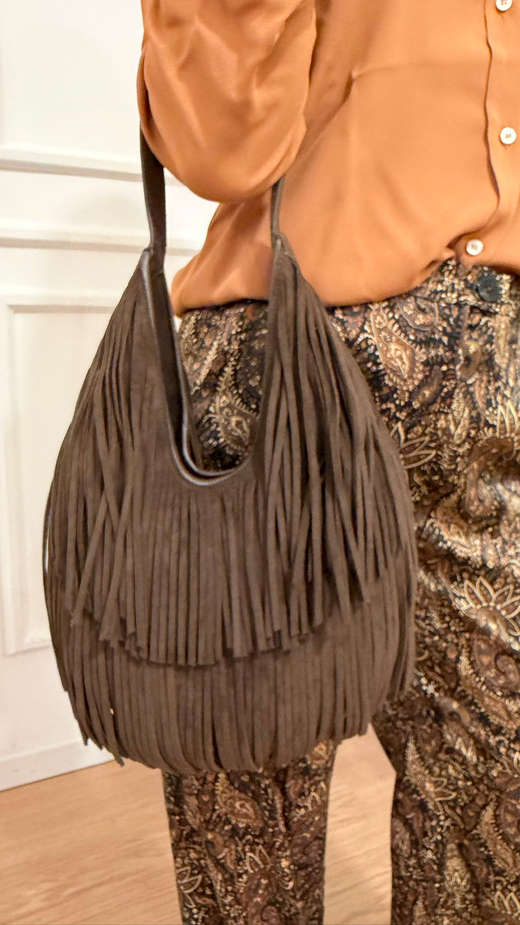 Bag frange in suede Geode Emme Marella