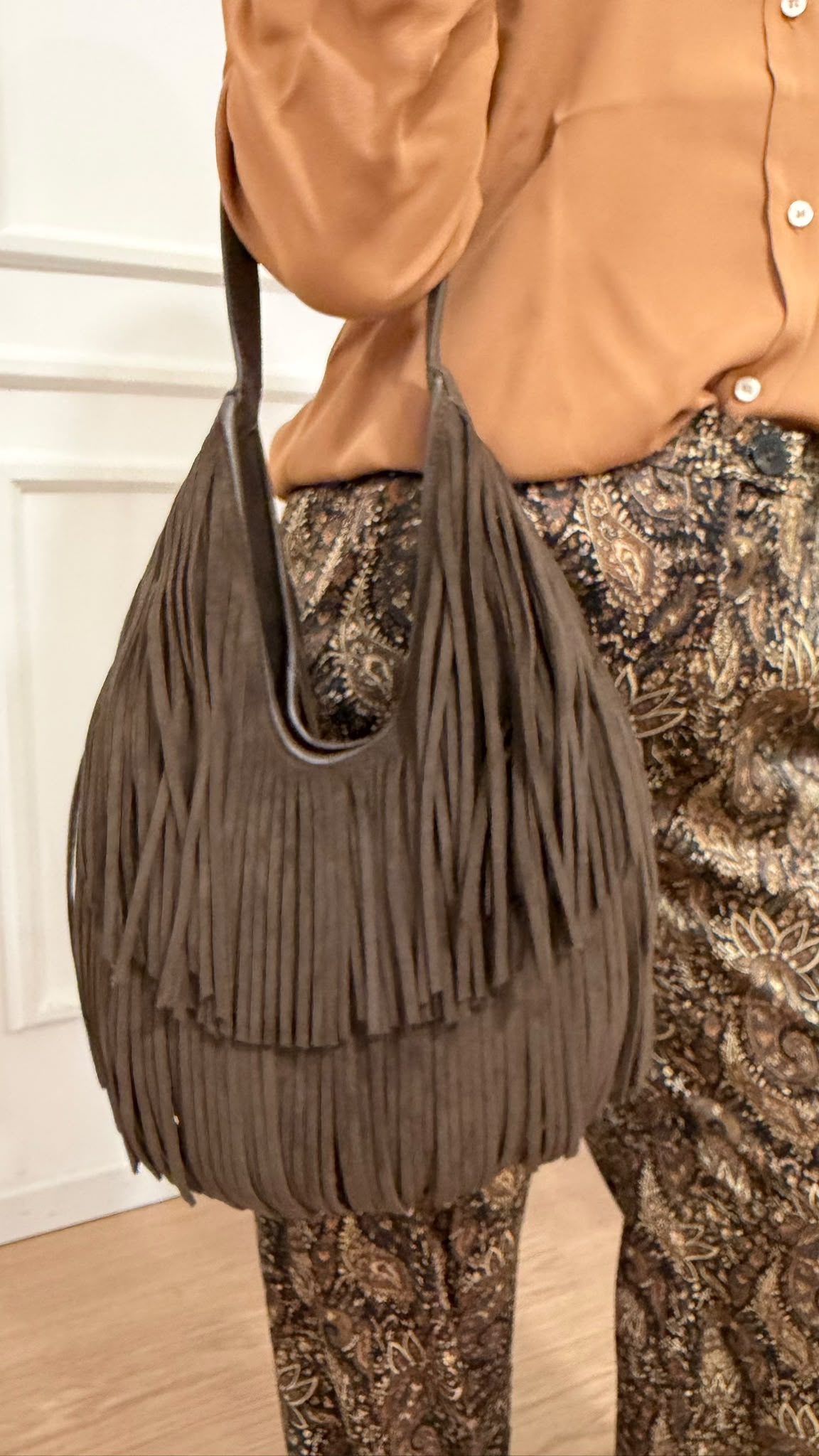 Bag frange in suede Geode Emme Marella