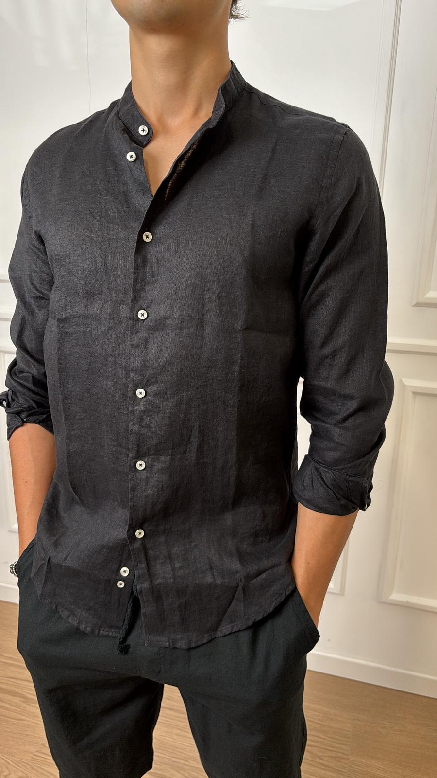 Camicia alla coreana in lino Imperial C5780313