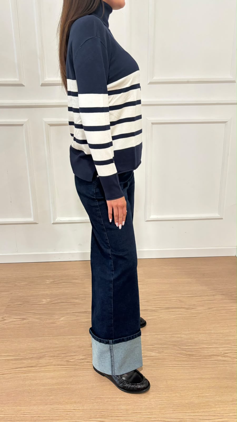Maglia dolcevita righe Ragno DT82TK E12