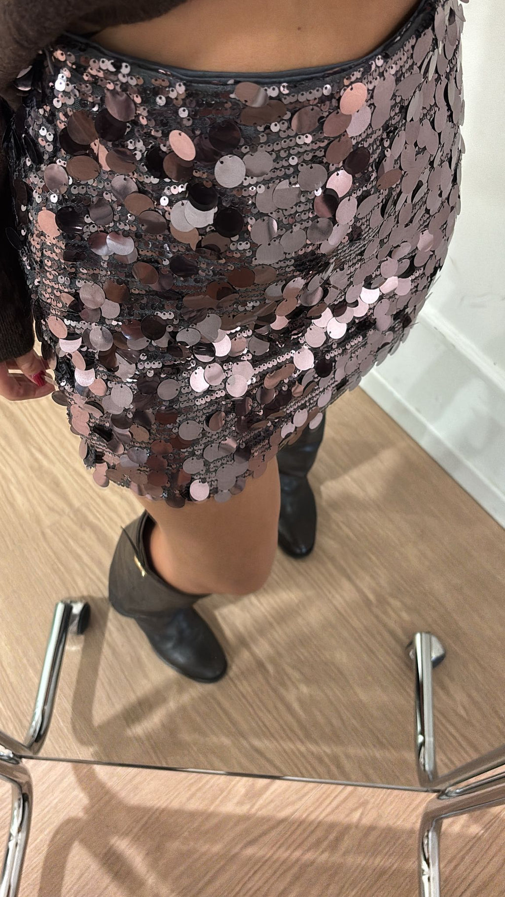 Gonna pailettes jadel Only Grigia