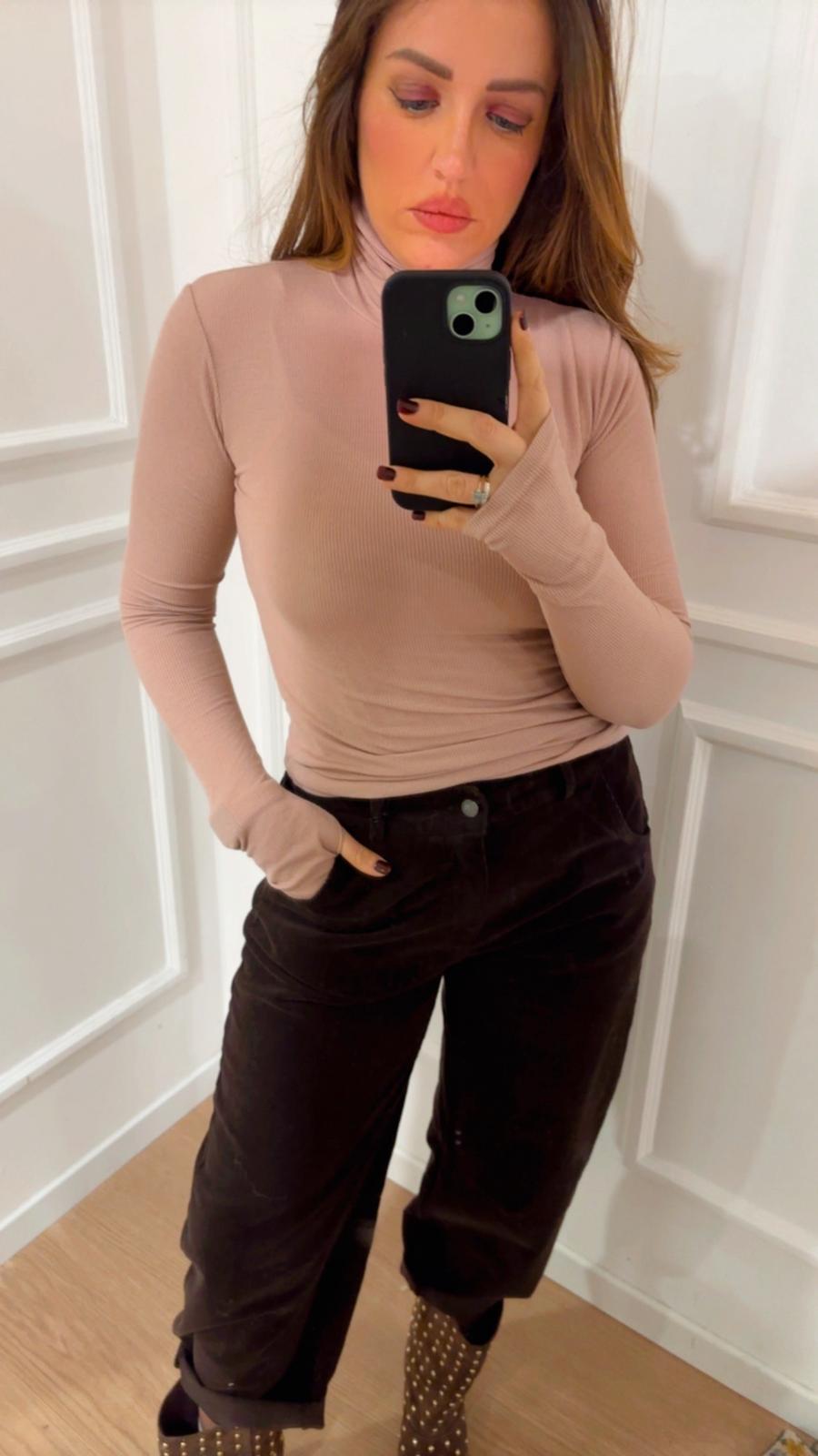 Dolcevita a coste Tensione In 11012 cipria