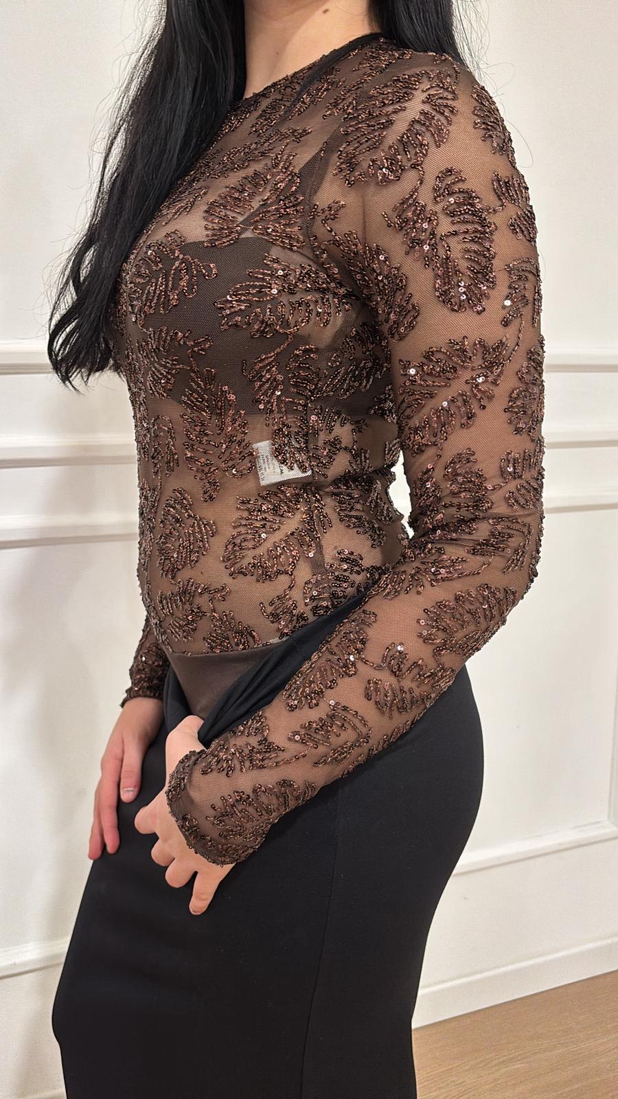 Body strass W25BB95 Tensione In marrone