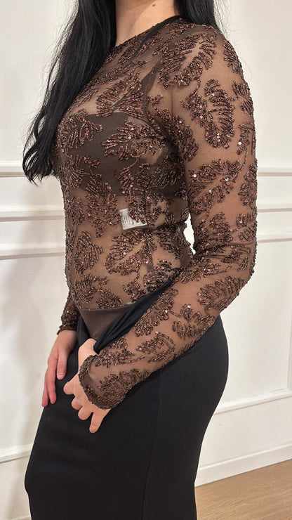 Body strass W25BB95 Tensione In marrone