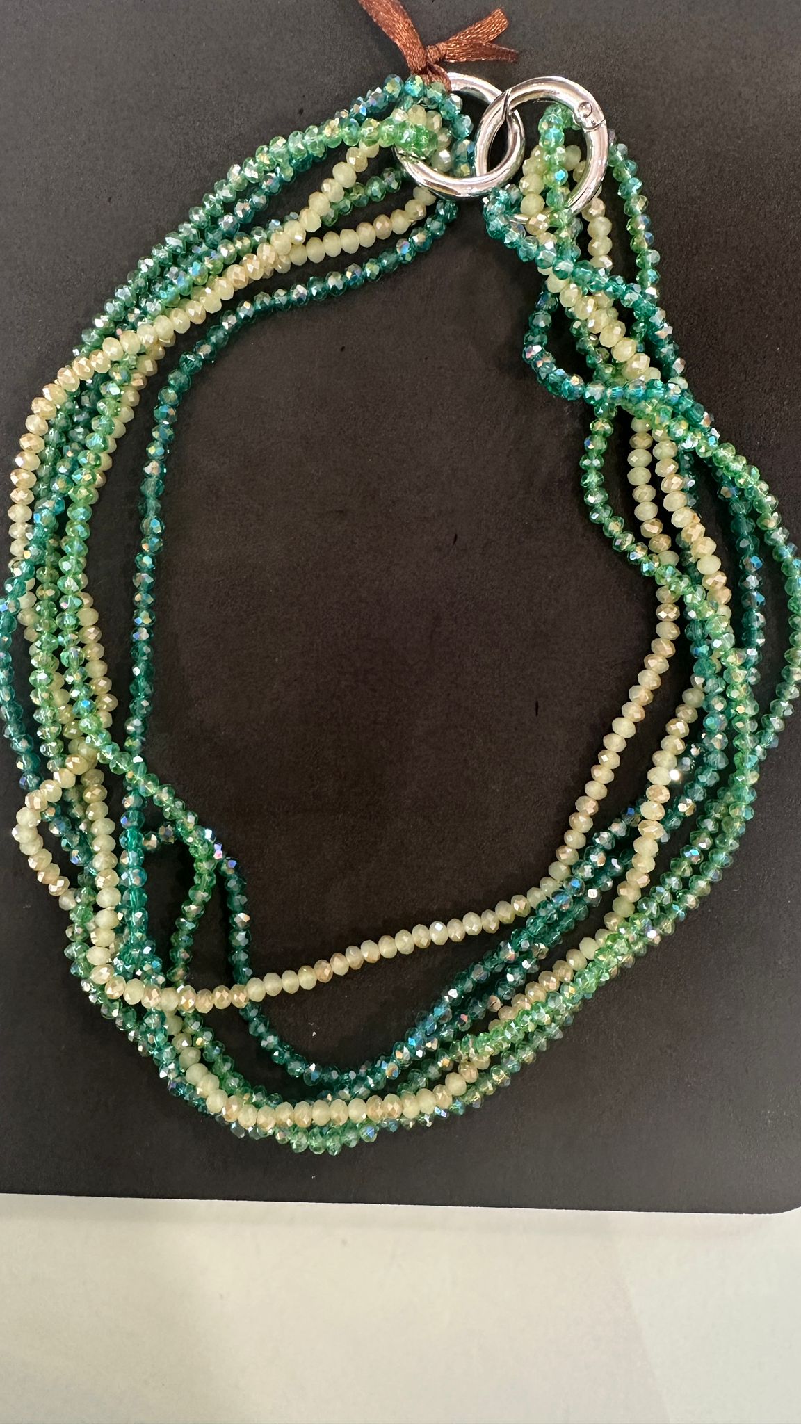 Collana perle colorate 1219 verde
