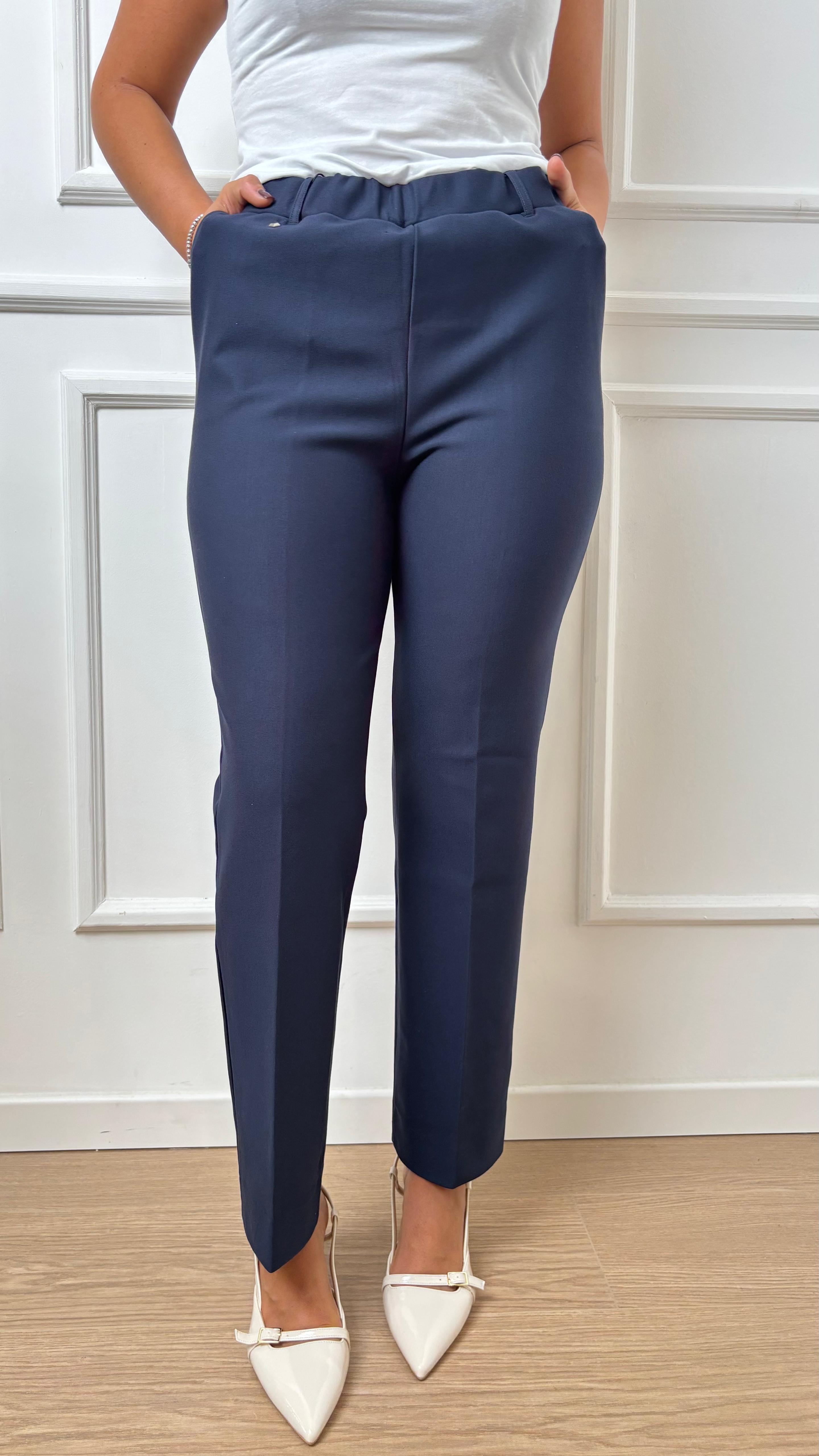 Pantalone straight Ragno DB24PP 057 blu