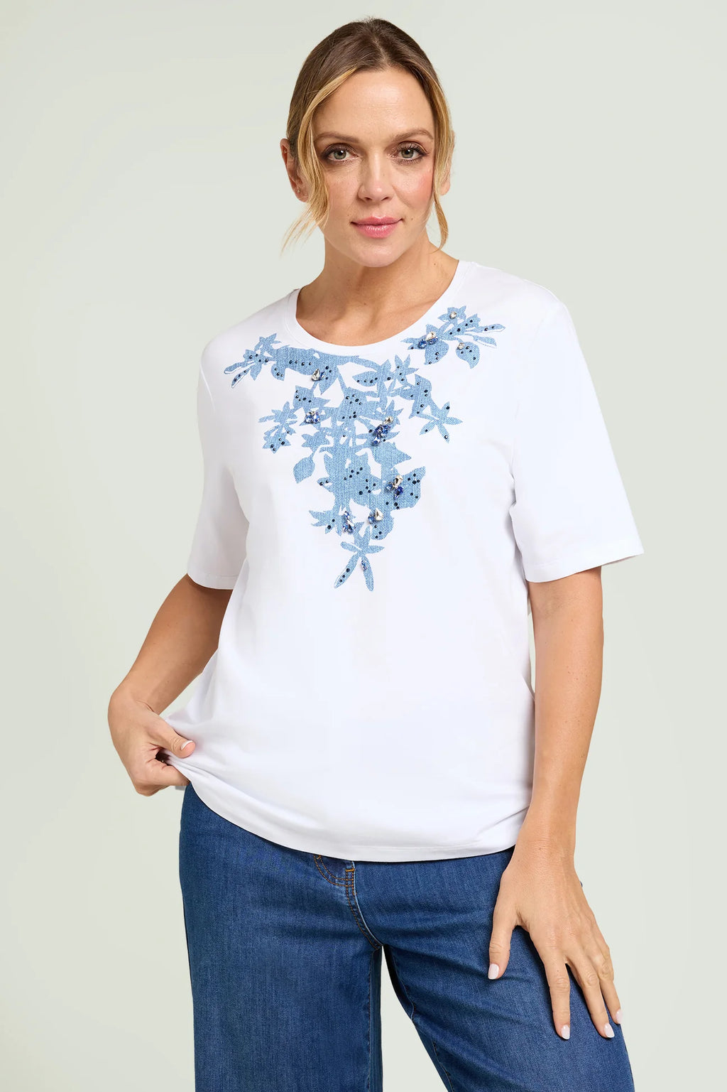 T-shirt in jersey di cotone Luisa Viola G261 01