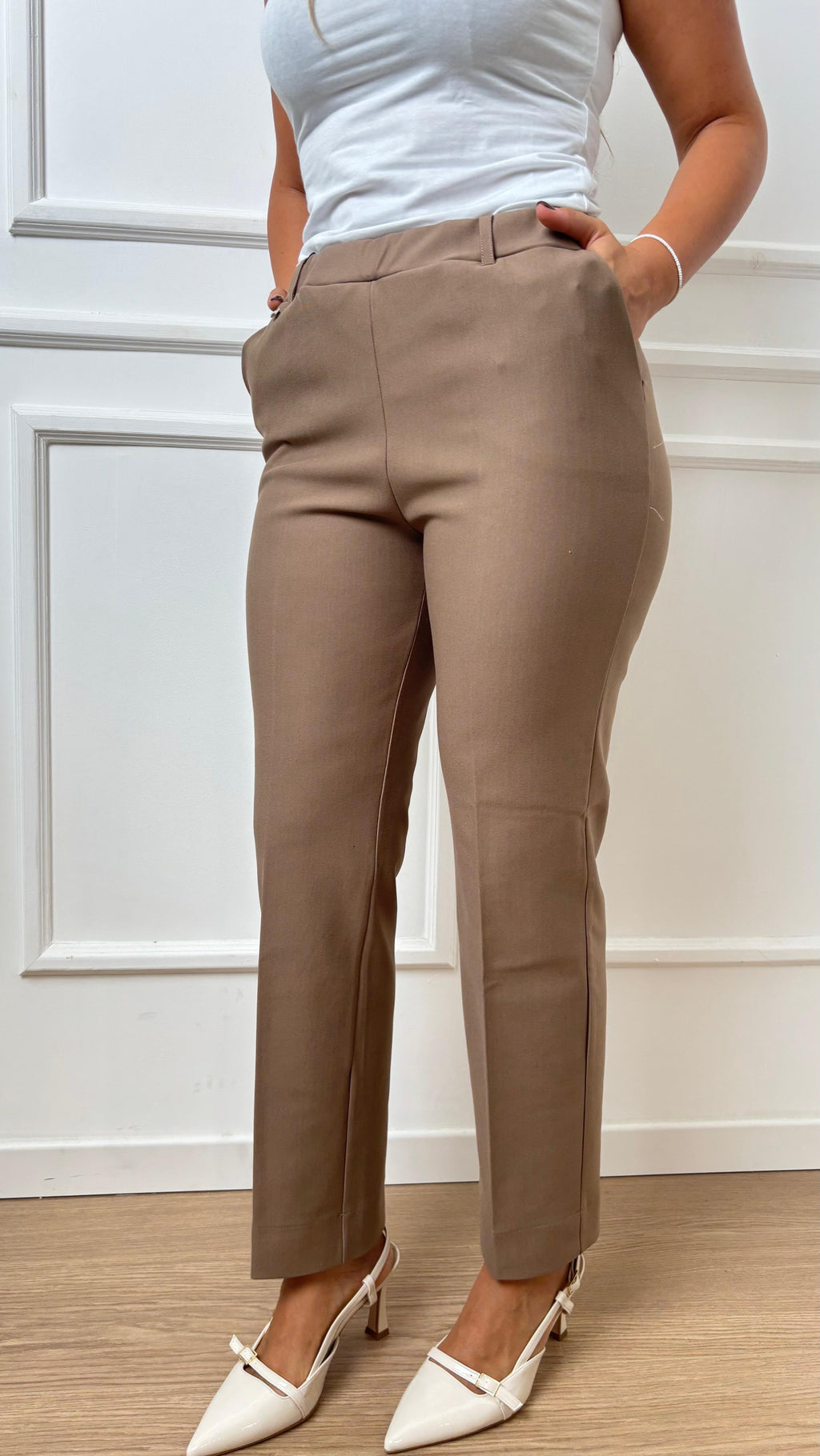 Pantalone straight Ragno DB24PP 950 cappuccino