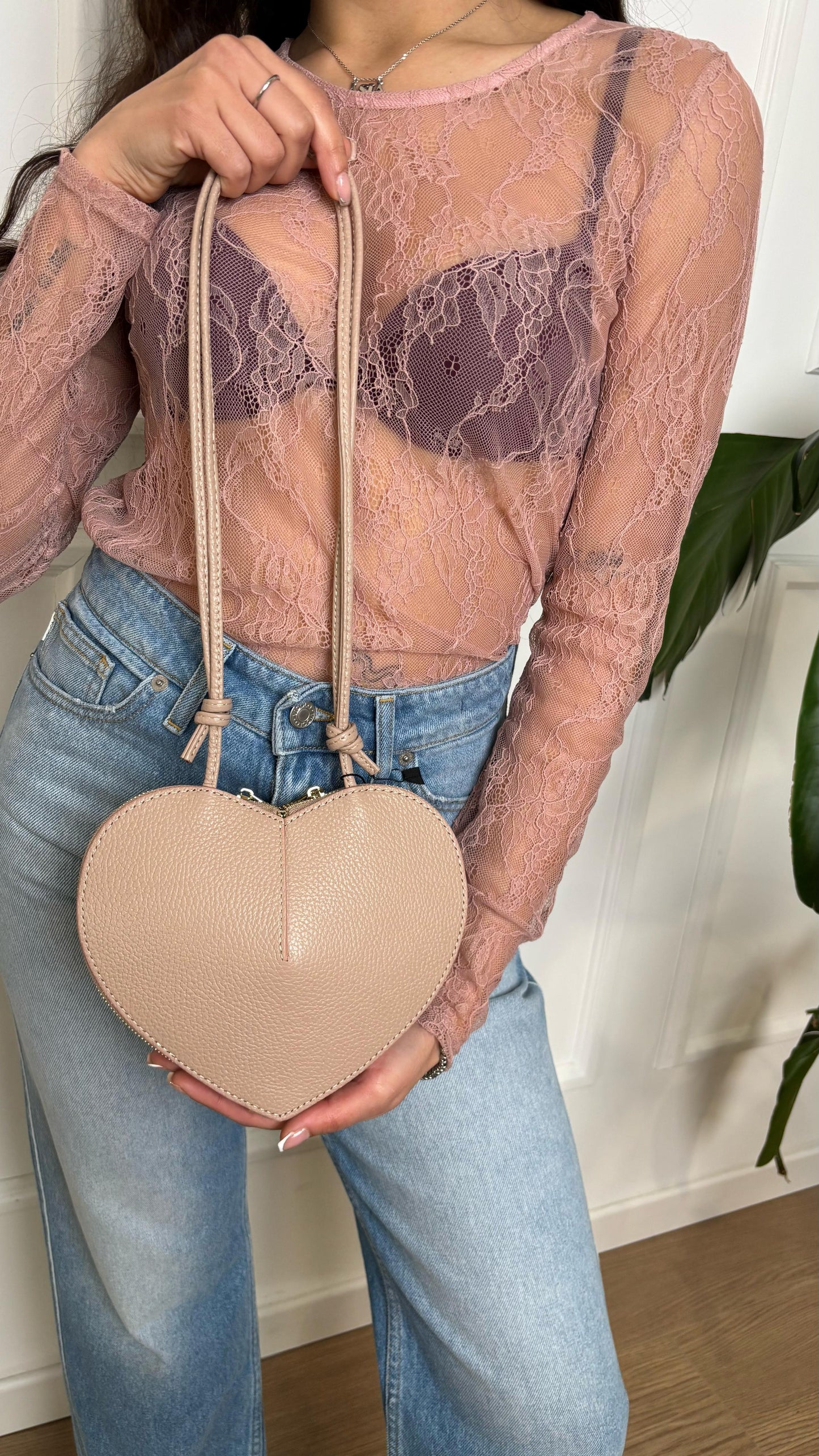 Mini pochette cuore 8198 cipria