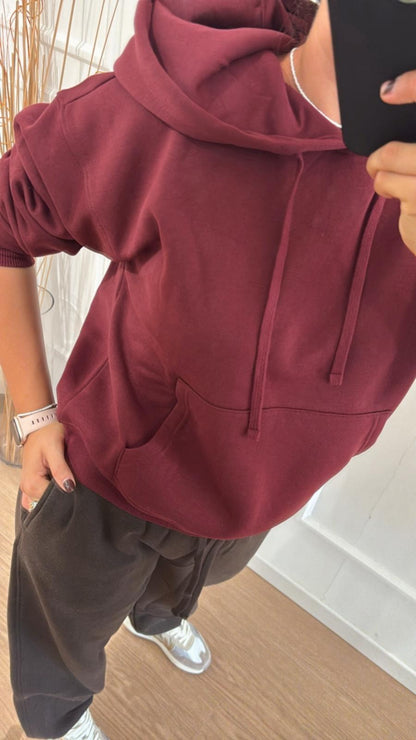 Felpa felpata con cappuccio Only Best 15338730 Bordeaux