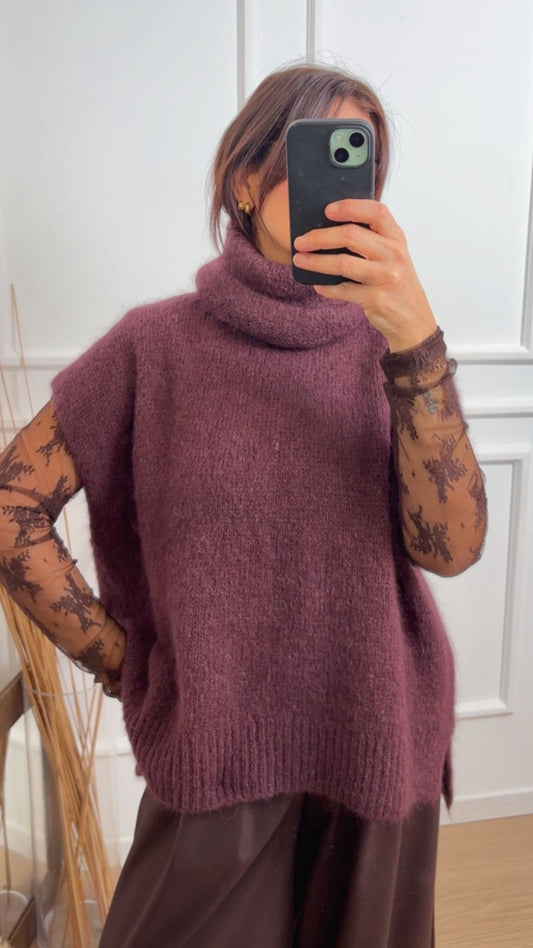 Pull smanicato Dixie M277Y238 Prugna