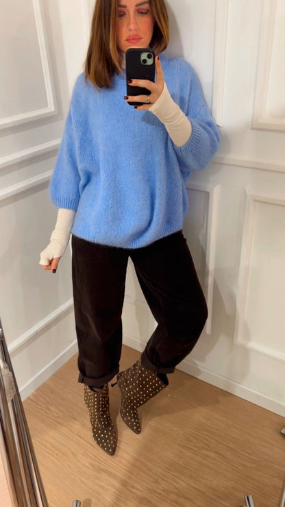 Pull over mohair Dixie M277Y236 azzurro
