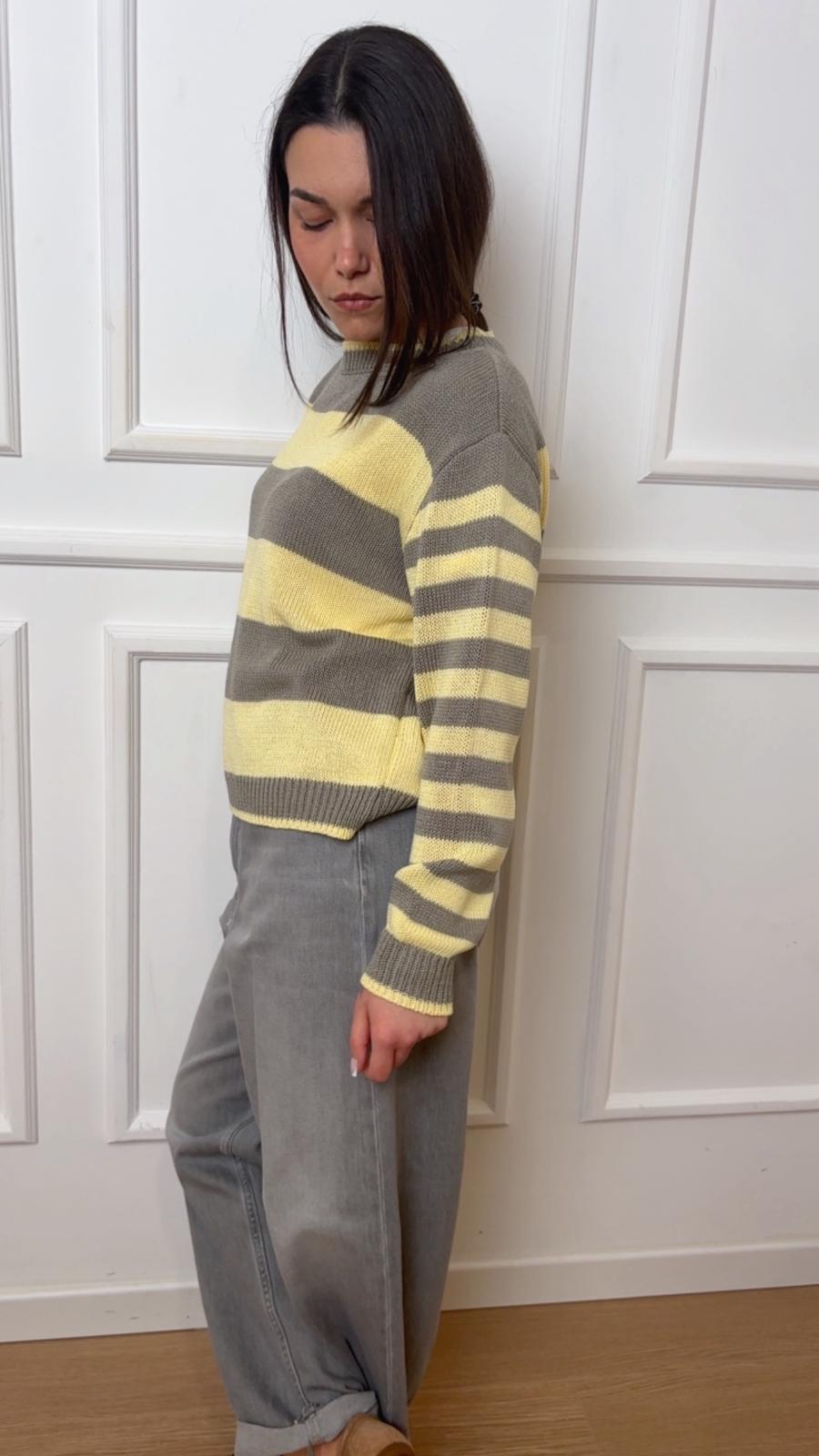 Maglia righe in fettuccia D90161