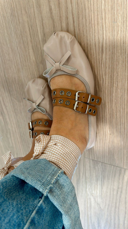 Ballerina in pelle Divine Follie MYV05 cipria