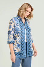 Camicia fantasia in cotone Luisa Viola 5010