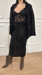 Longuette paillettes Le Streghe A25DL308 nera