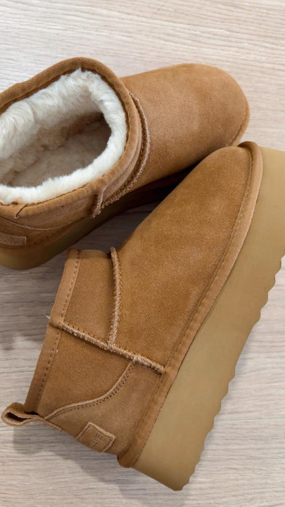 Stivaletti pelo platform Divine Follie 3547 Camel