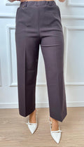 Pantalone Cropped Wide Ragno DB24P4 A75 cioccolato