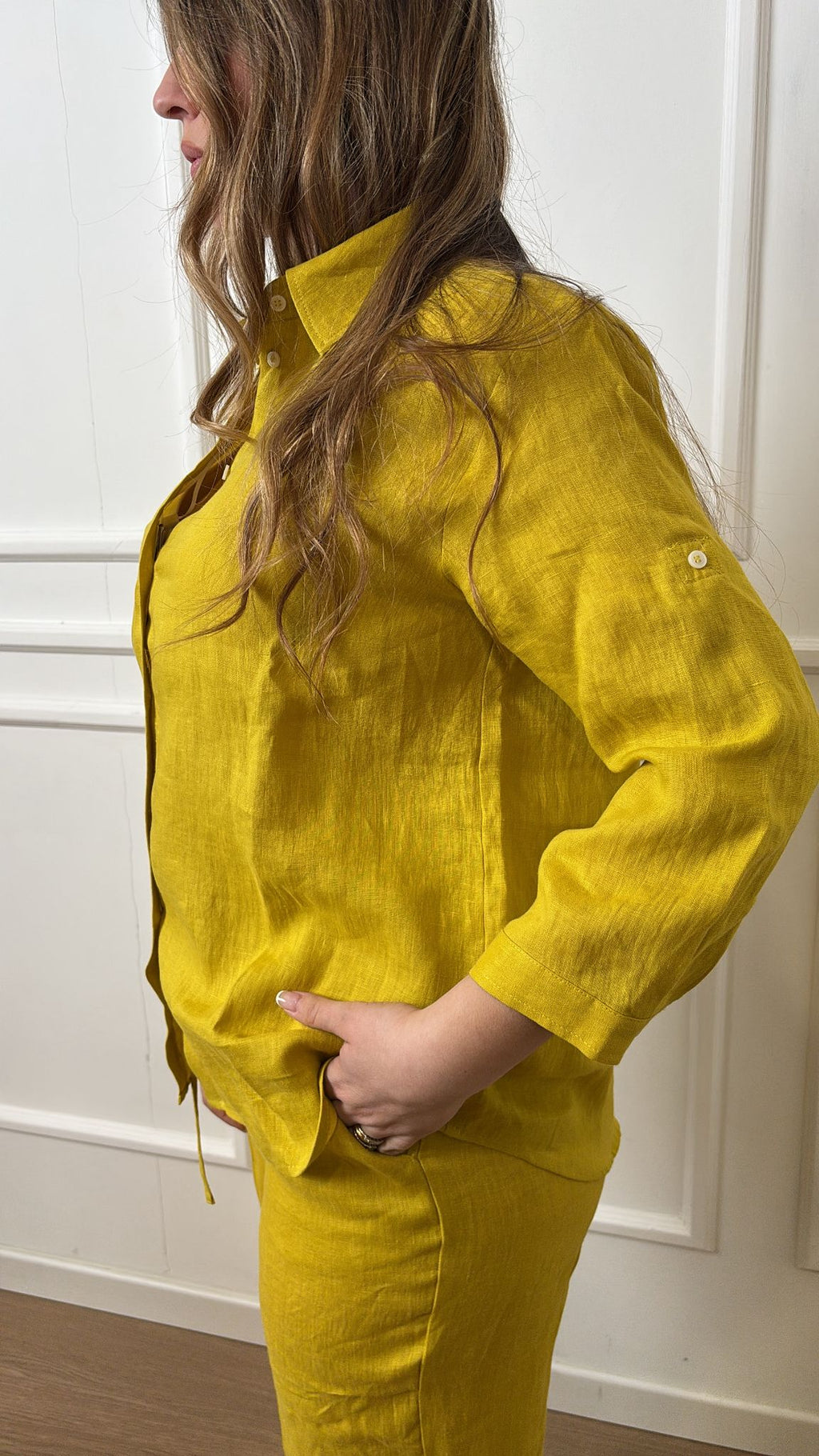 Camicia in tela di puro lino Emme Marella Girello