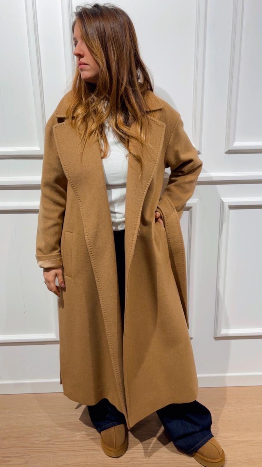 Cappotto in panno Emme Marella Lontra Camel