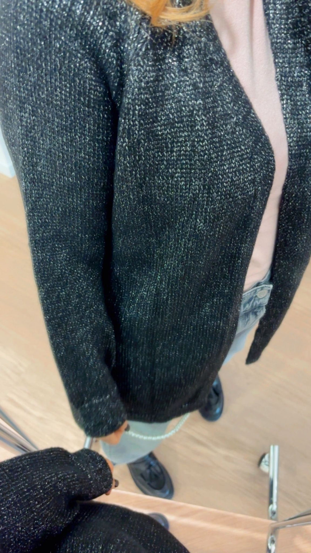 Cardigan lurex Benin Only 15303774 nero