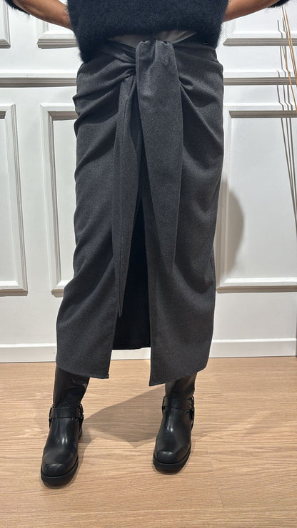 Gonna spacco e fiocco Dixie GDDLYNV grigia