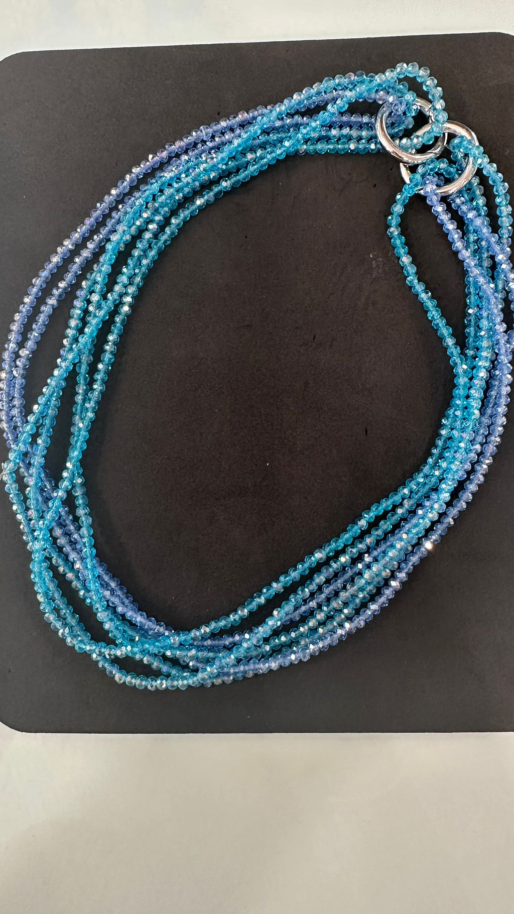 Collana perle colorate 1219 azzurra