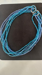 Collana perle colorate 1219 azzurra