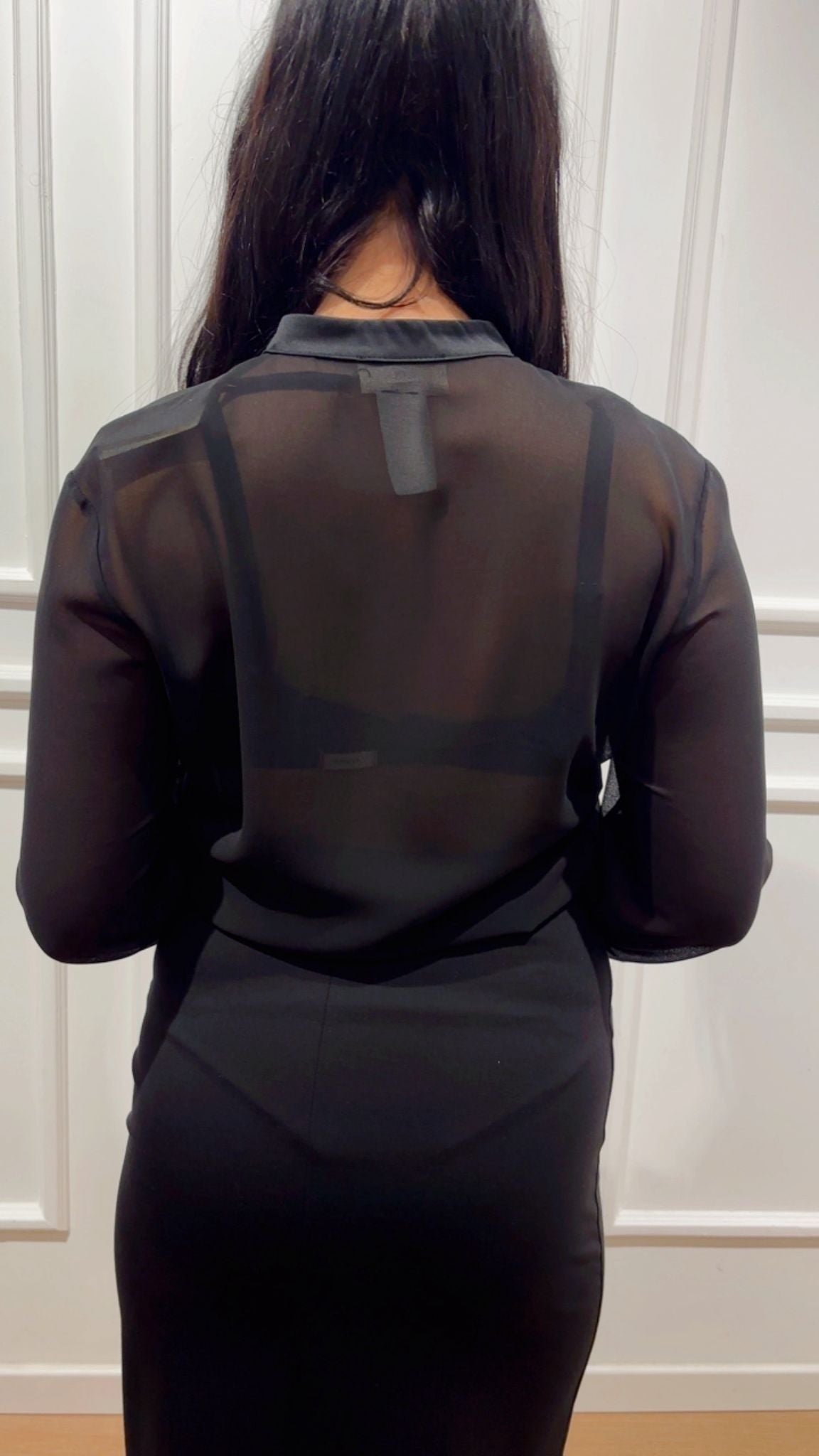 Blusa trasparente Vicolo TF0988 Nera