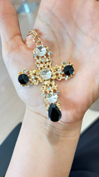 Collana croce con strass 5527