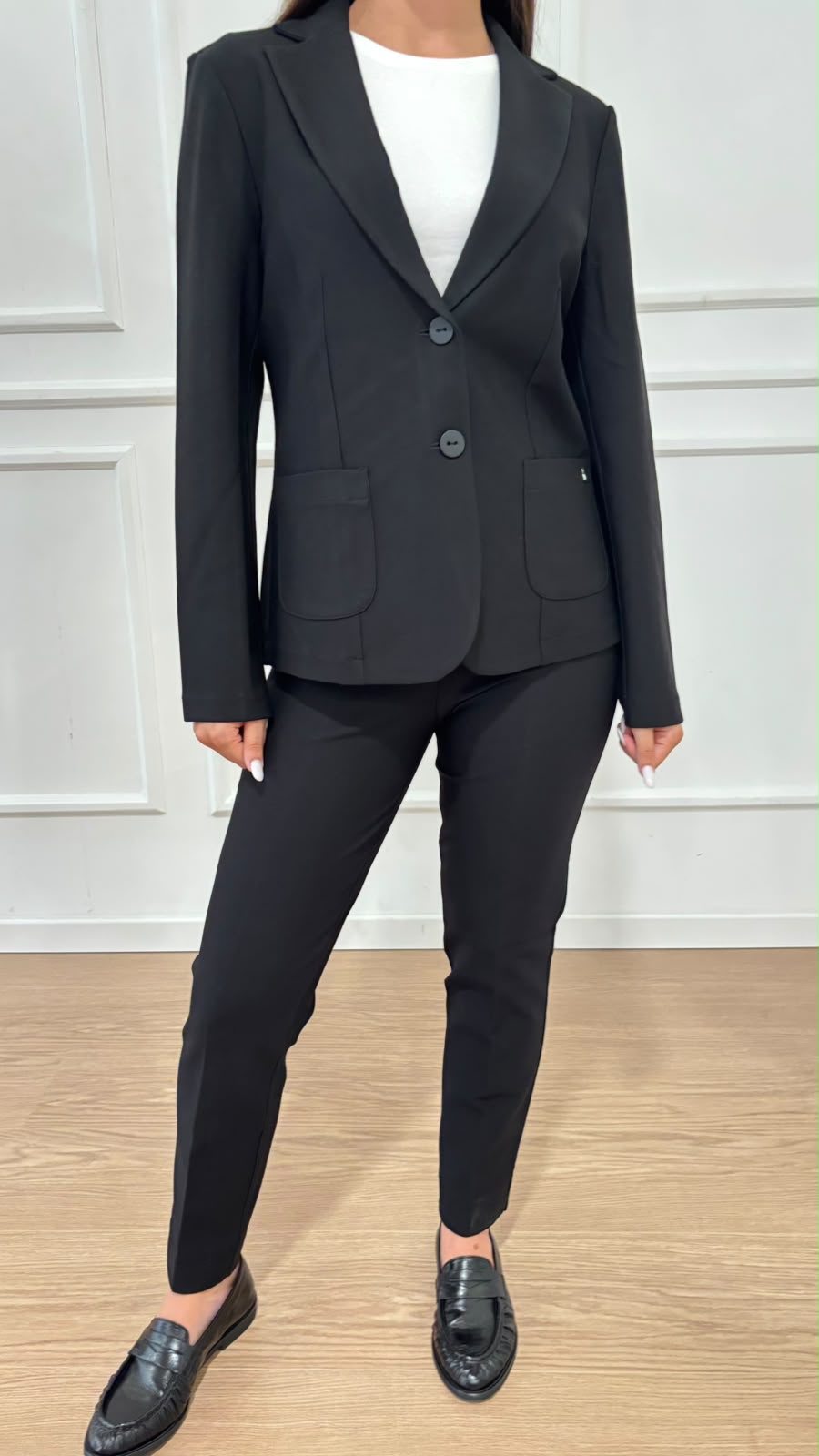Pantalone cigarette in compact jersey Ragno DE72PS
