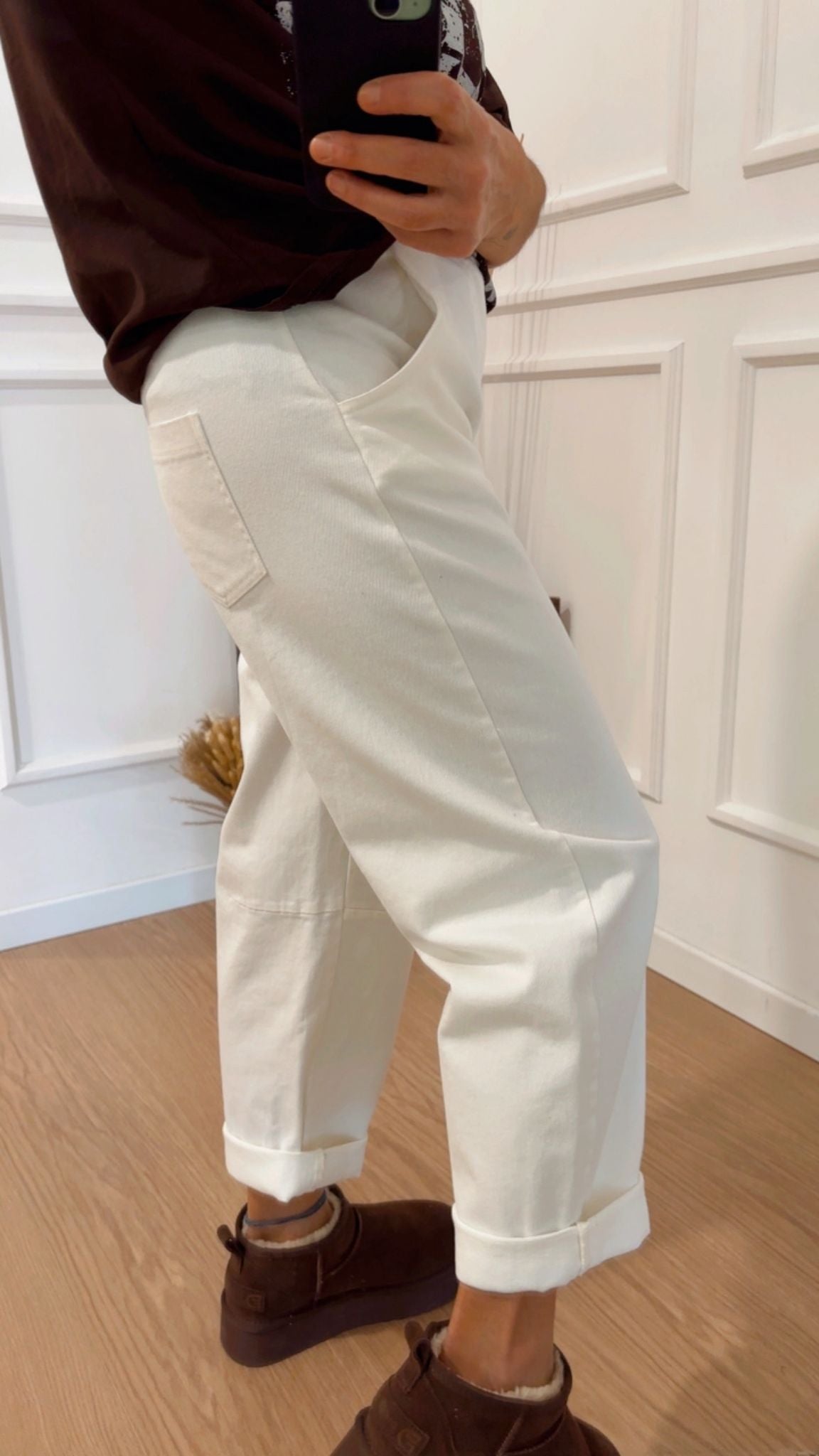 Pantalone ovetto PA5137AI25 bianco