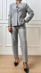Pantalone straight Ragno DB24PP 135 grigio perla melange