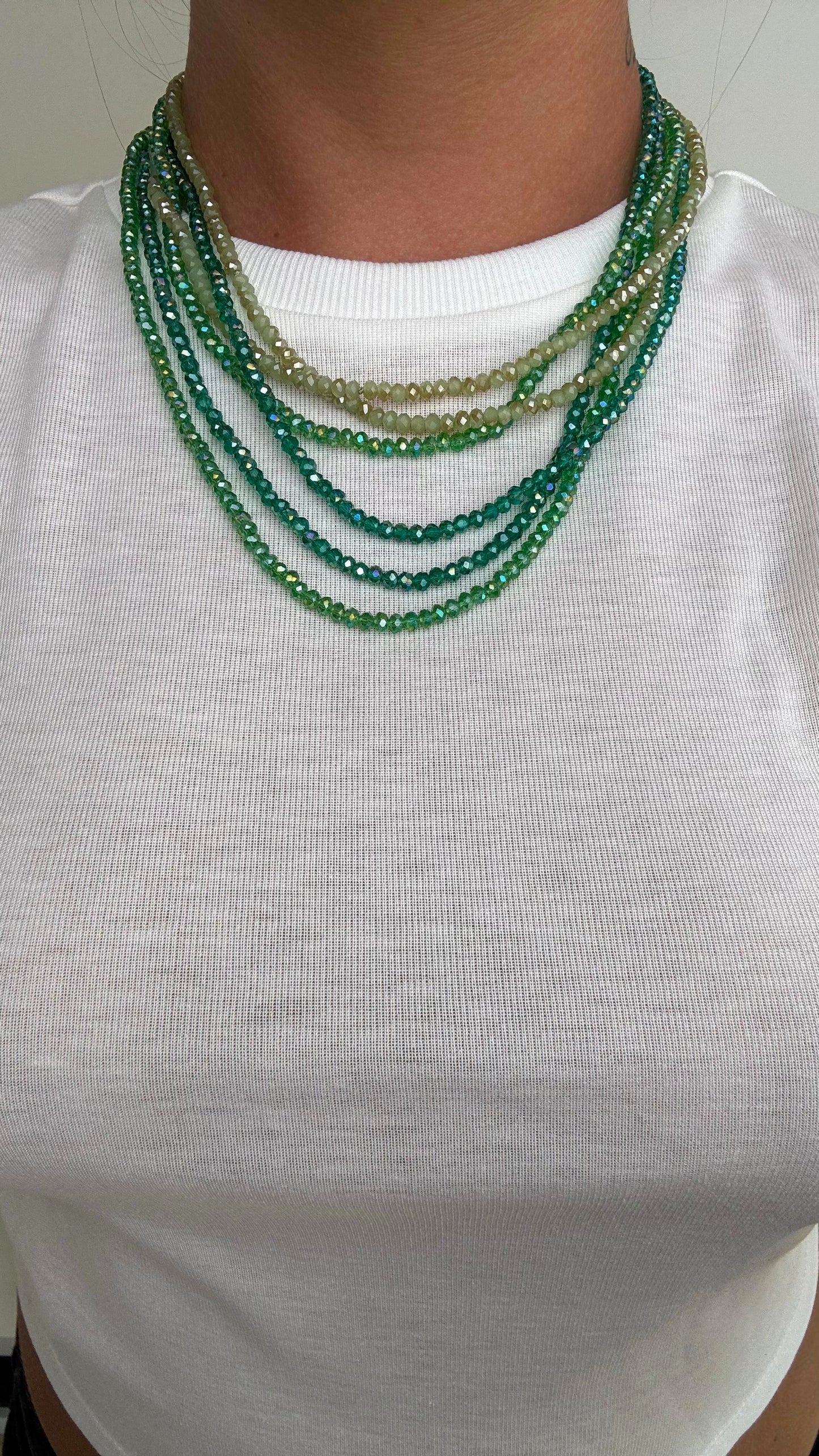 Collana perle colorate 1219 verde