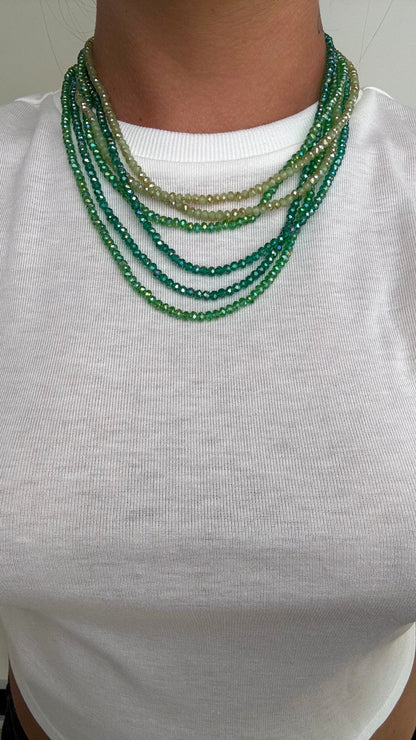 Collana perle colorate 1219 verde