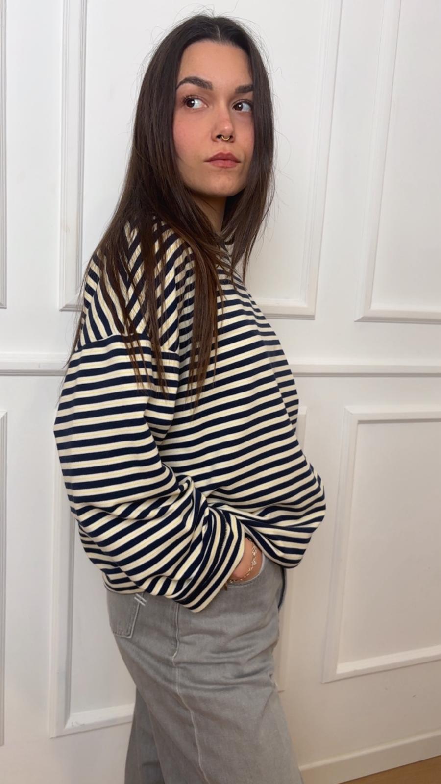 T-Shirt felpa righe Tensione In 26M3996