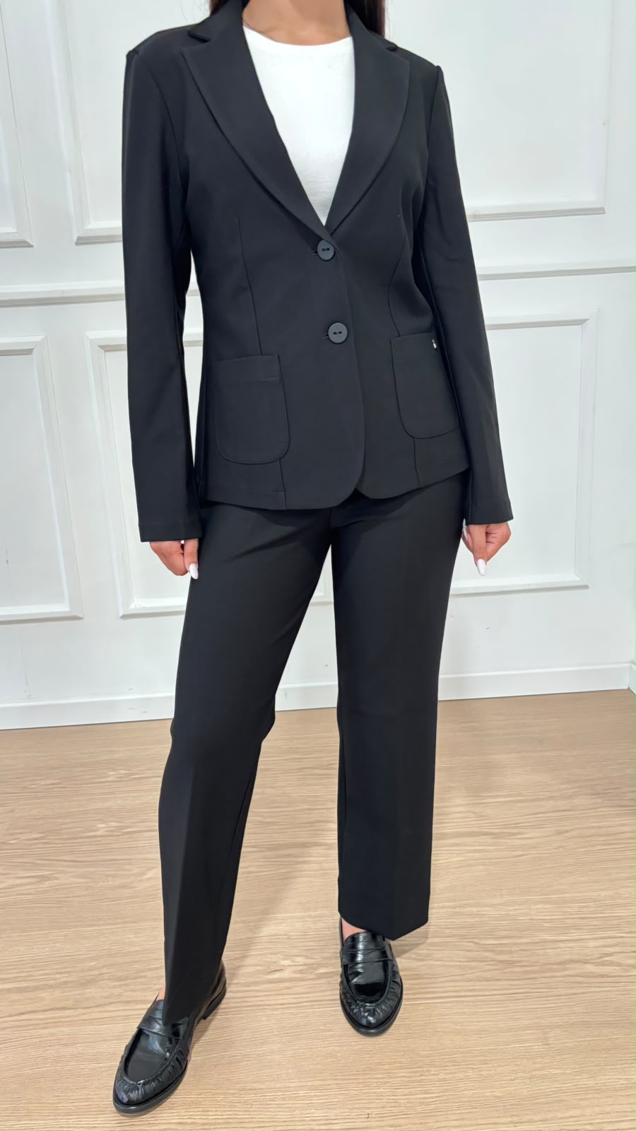 Pantalone straight in compact jersey Ragno DL20PO