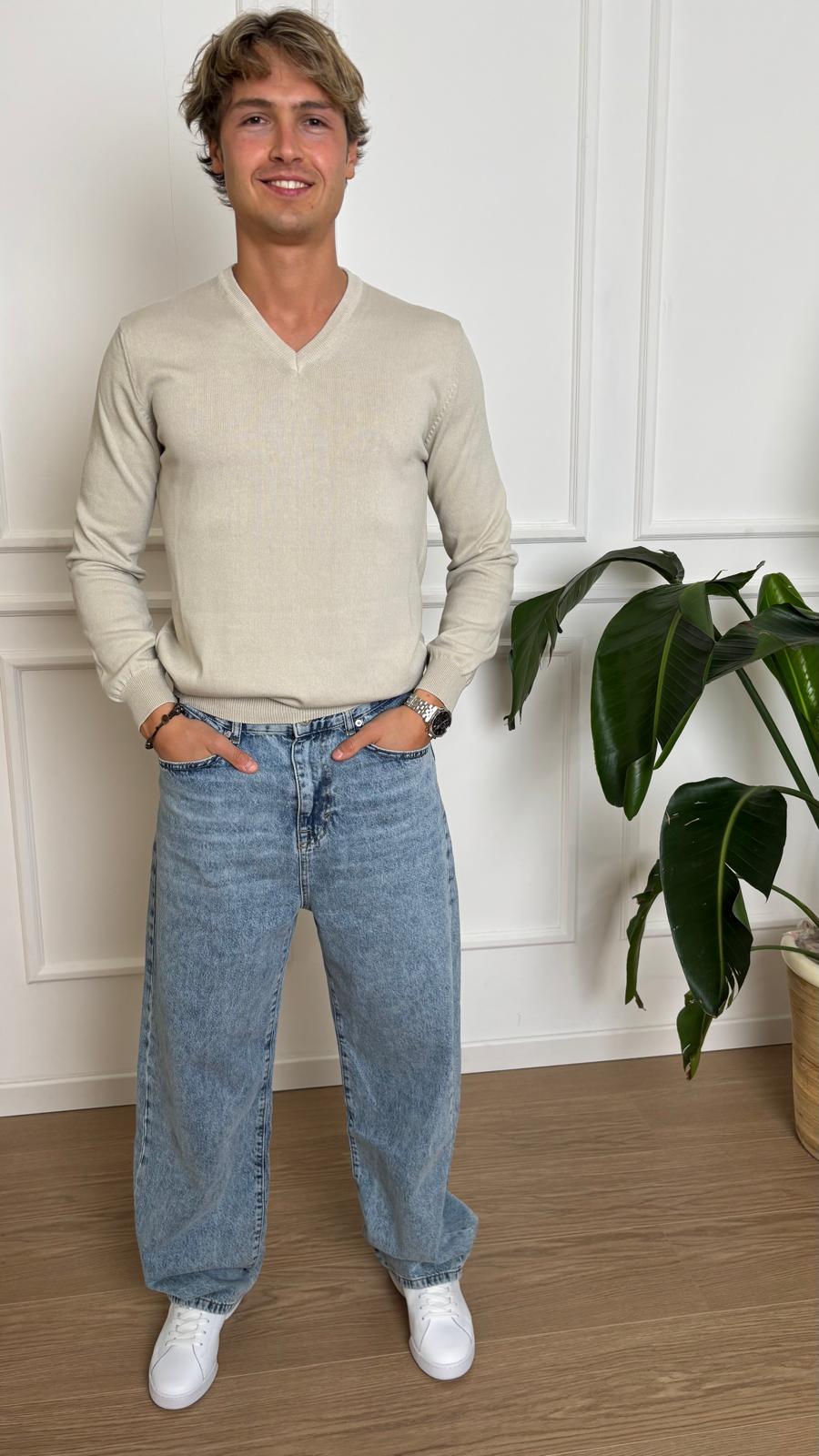 Maglia in filato leggero Imperial M553B382 panna