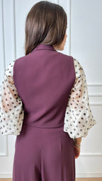 Gilet con bottoni crop Imperial LC97KHX prugna