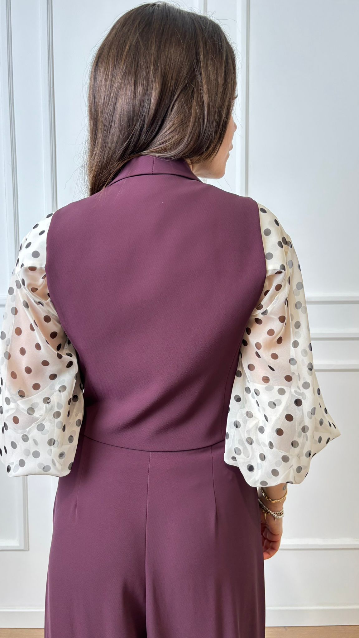 Gilet con bottoni crop Imperial LC97KHX prugna