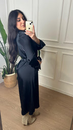 Abito lungo effetto raso Lokita LOK975 nero