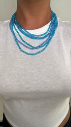 Collana perle colorate 1219 azzurra