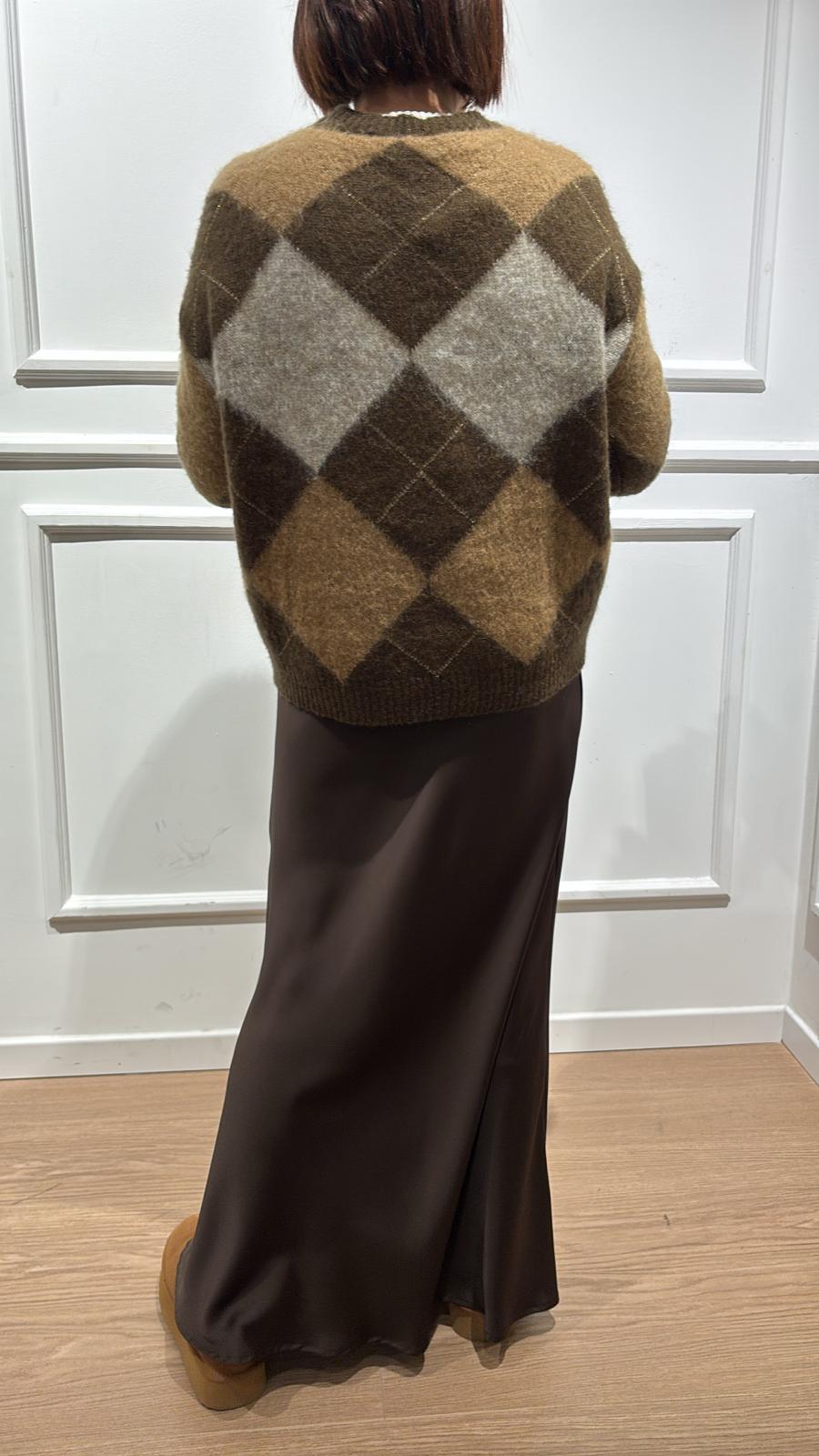 Gonna raso Le Streghe A25DD310 marrone