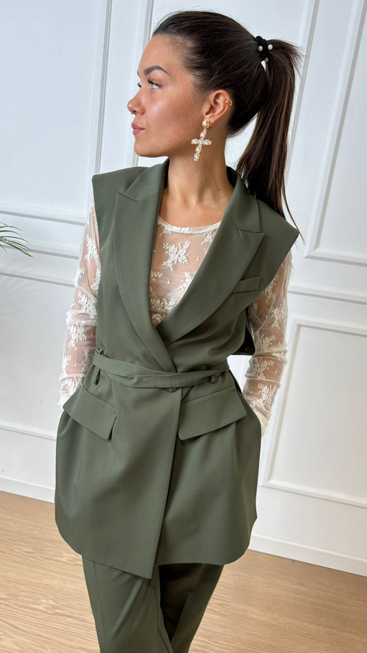 Gilet lungo con tasche Imperial LC83KIC militare