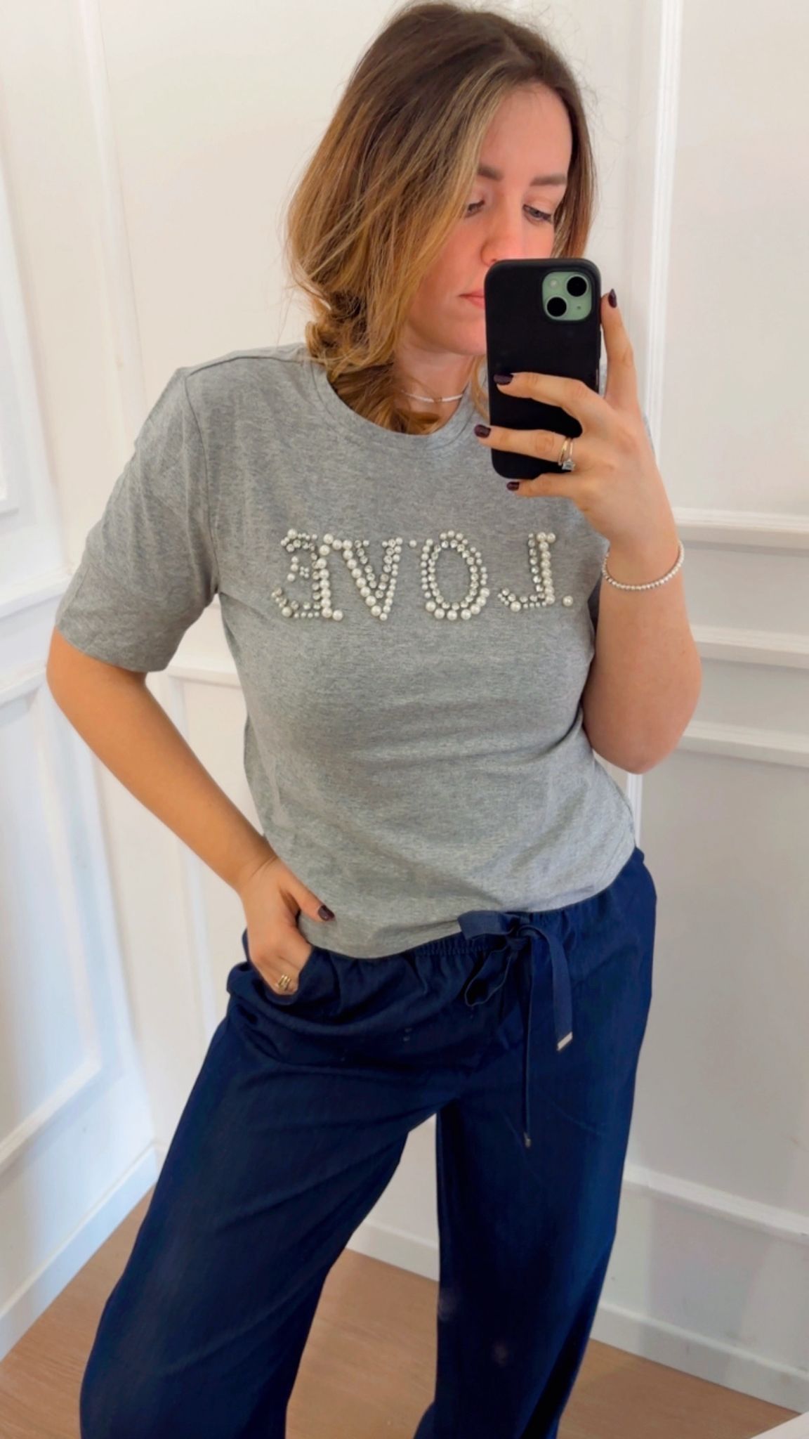 T-Shirt Alice Love Only grigia