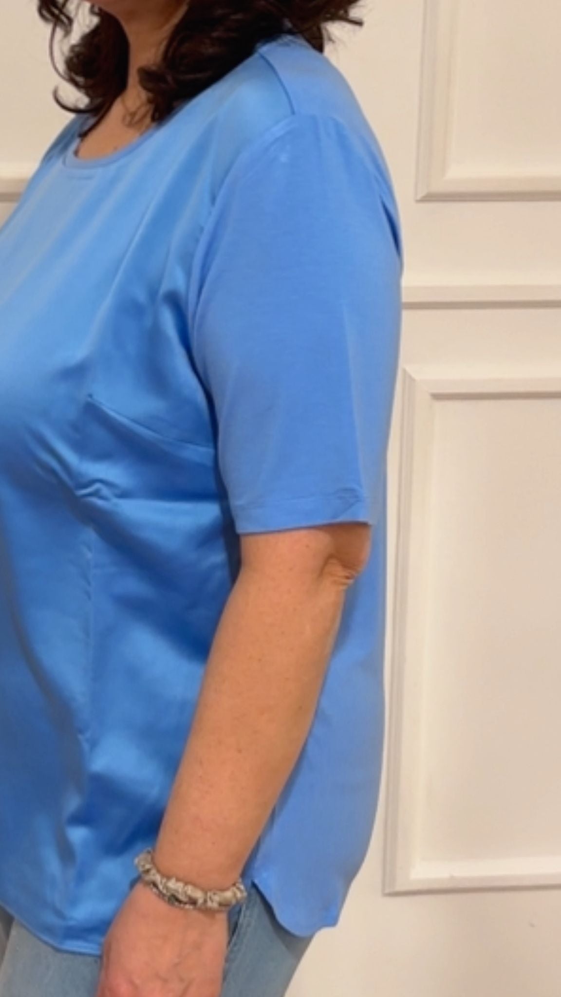 T-shirt in jersey e raso Luisa Viola G275 011