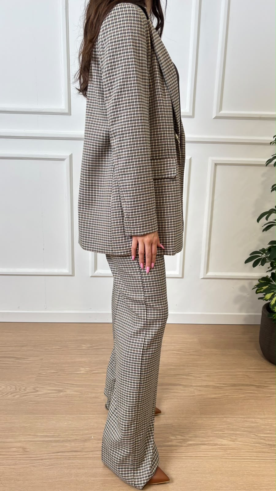 Pantalone dritto pied de poule Amato Emme Marella