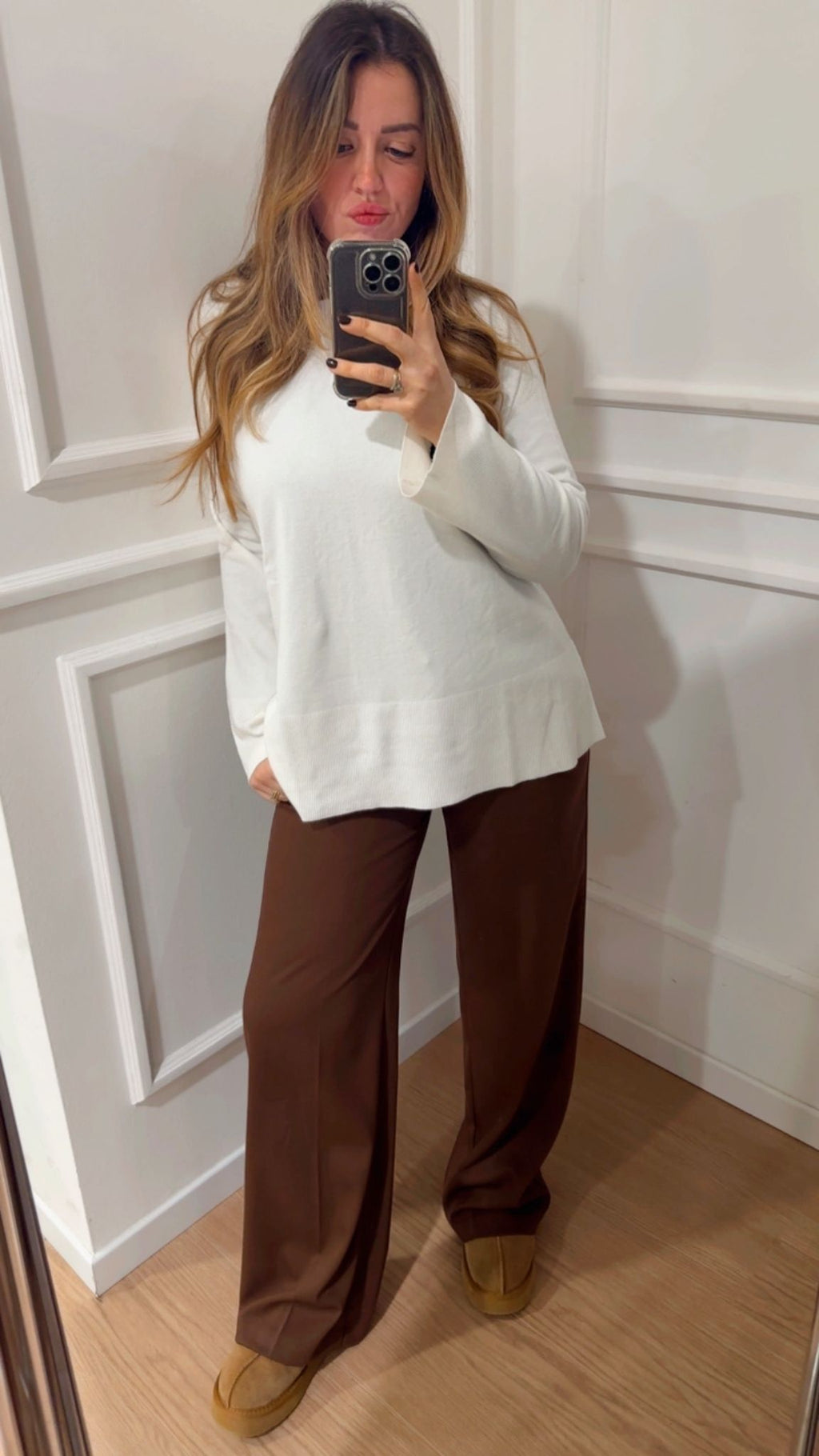 Maglia over in calda viscosa Vicolo 22014F Bianca