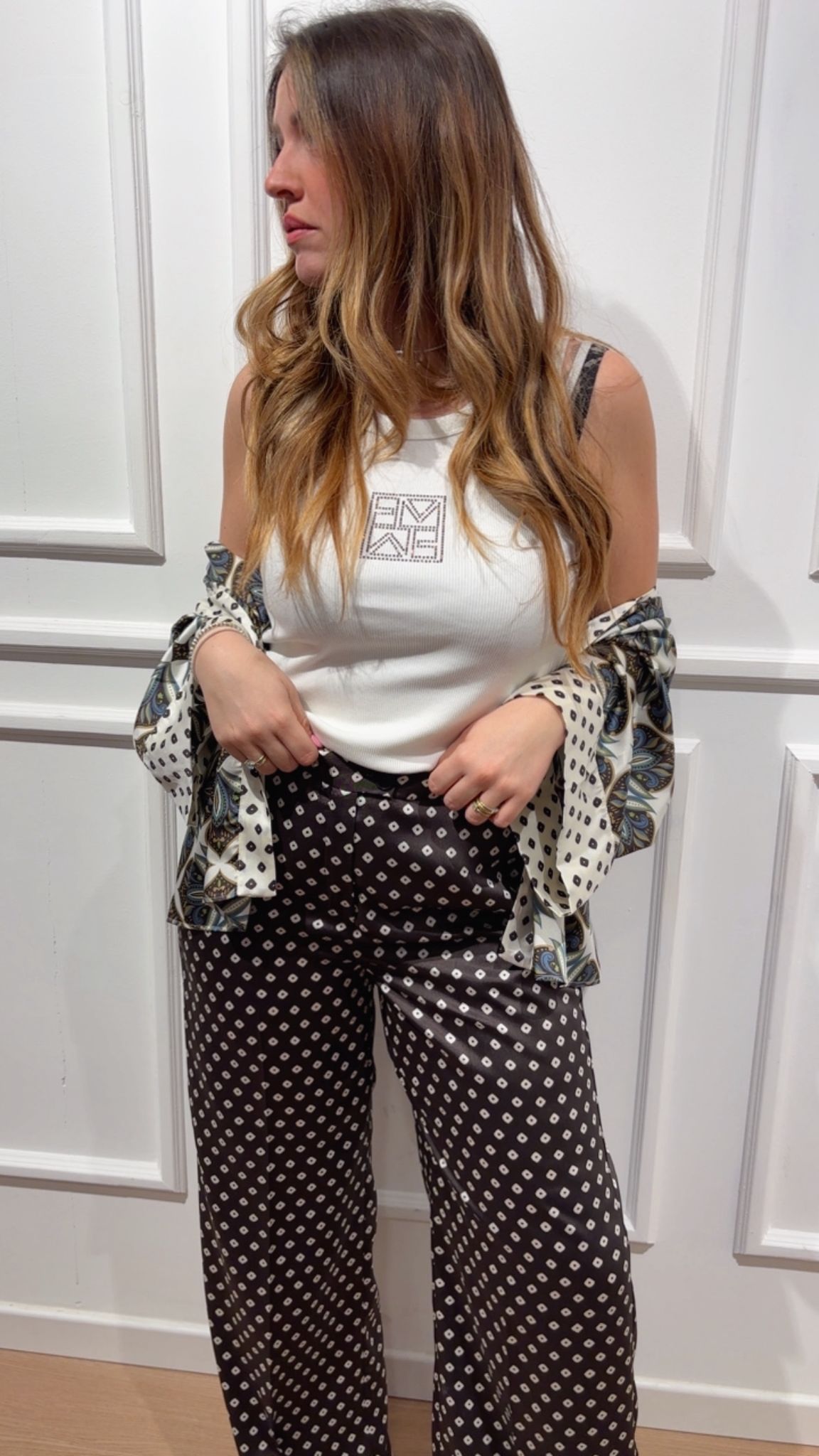 Pantalone in twill stampato Emme Marella Baobab