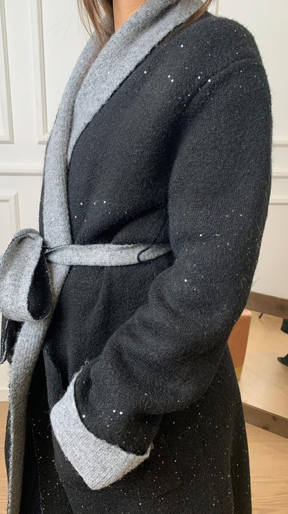 Cappotto in maglia Vicolo 77003F nero